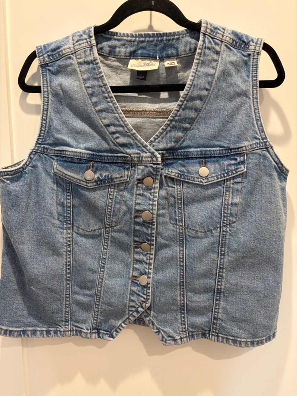 Universal Thread Light Blue Denim Vest. Tag Fell off but this was never worn.